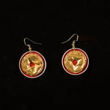 Gold Red Piccolo Earrings
