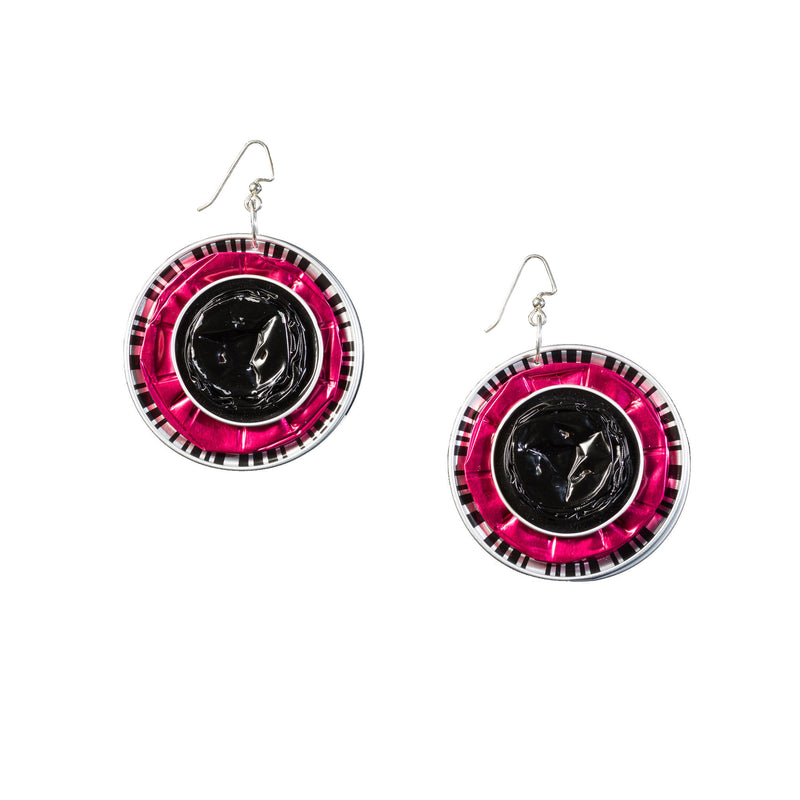 Fuchsia Black Doppio Earrings