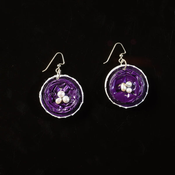 Purple Piccolo Macchiato Earrings
